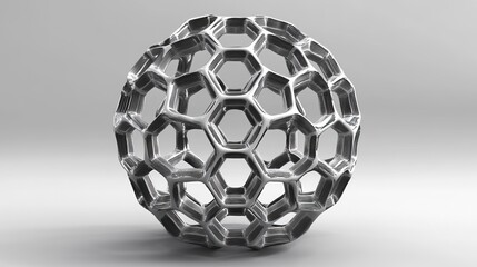 Hexagonal Abstract Sphere: 3D Rendering of a Geometric and Creative Design