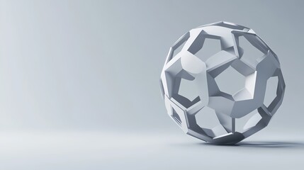 Naklejka premium Hexagonal Abstract Sphere: 3D Rendering of a Geometric and Creative Design