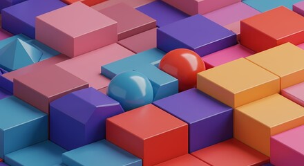 Obraz premium building blocks colorful design