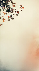 Autumn leaves branch delicate pastel background