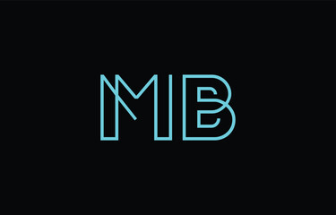Illustration of creative typography featuring stylized letters M and B with a minimal blue color theme, suitable for branding and graphic design inspiration.