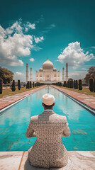 Majestic Taj Mahal reflected serene water view