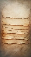 Aged paper stack, antique texture, sepia tones