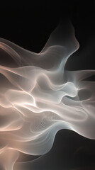 Ethereal smoke swirls dark background