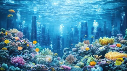 Submerged Metropolis: A Coral Cityscape