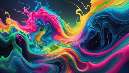 Obraz premium Saturated abstract composition with swirling fluid in perpetual motion 