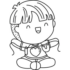 a vector of valentine couple in black and white coloring