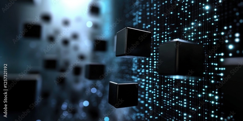 Poster digital background perfect for tech processes, neural networks, artificial intelligence, data transf