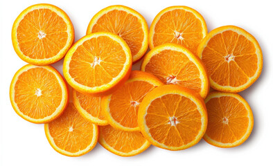 Fototapeta premium Slices of orange and lemon on a pink background with copy space for text, top view. Flat lay style. Top-down photography of oranges and lemons cut in half. 