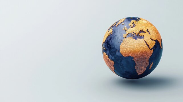 Exploring the world map global perspective 3d animation digital art clean background modern design
