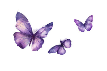 Enchanted Purple Butterflies in Flight
