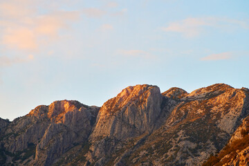 Beautiful valley lake with scenic backdrop