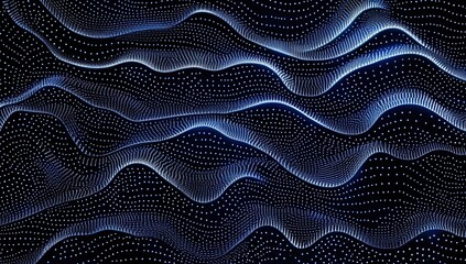 Abstract data waves on dark background