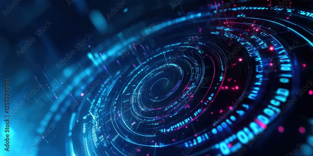 Poster digital background perfect for tech processes, neural networks, artificial intelligence, data transf