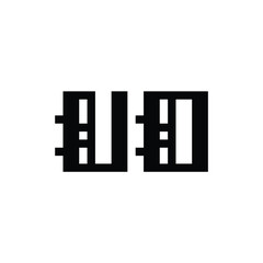 UO monogram logo design letter text name symbol monochrome logotype alphabet character simple logo