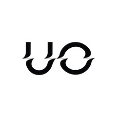UO monogram logo design letter text name symbol monochrome logotype alphabet character simple logo