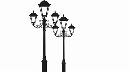 Simple street lamp, vector art