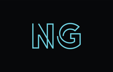 Illustration of creative typography featuring stylized letters N and G with a minimal blue color theme, suitable for branding and graphic design inspiration.