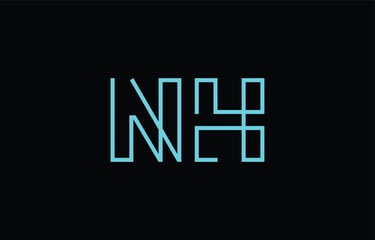 Illustration of creative typography featuring stylized letters N and H with a minimal blue color theme, suitable for branding and graphic design inspiration.