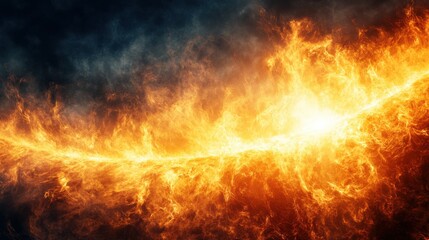 Fiery explosion in dark sky nature abstract art dynamic close-up visual