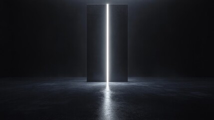 A monolith illuminated by a single vertical light source