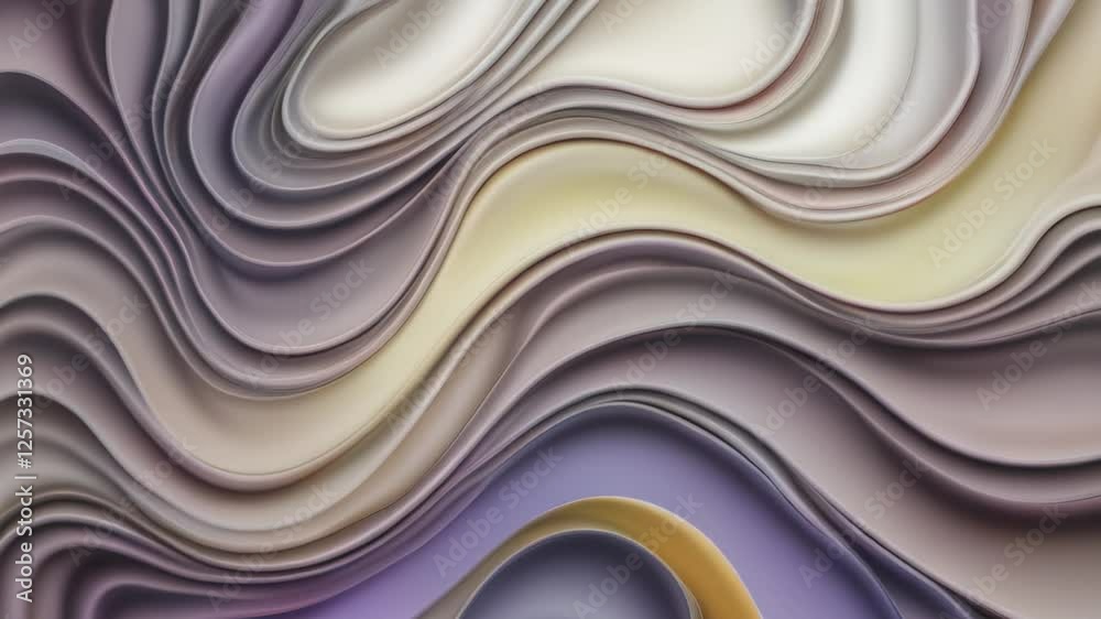 Aufkleber Abstract playful color waves in vibrant hues. The flowing patterns create a dynamic and energetic design