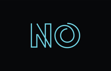 Illustration of creative typography featuring stylized letters N and O with a minimal blue color theme, suitable for branding and graphic design inspiration.