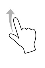 上にスワイプするアイコン