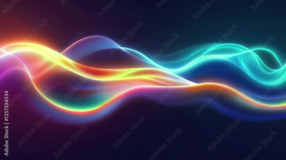 Aufkleber Abstract playful color waves in vibrant hues. The flowing patterns create a dynamic and energetic design