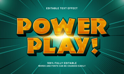 power play editable text effects with a game and play theme