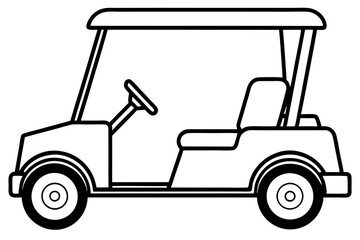 Simple Golf Cart Outline Art