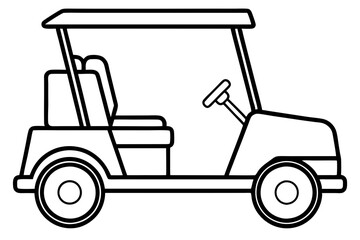 Simple Golf Cart Outline Art