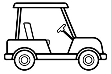 Simple Golf Cart Outline Art