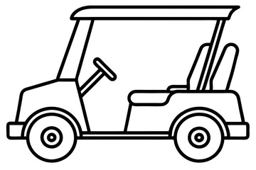 Simple Golf Cart Outline Art