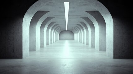 Obraz premium Illuminated Concrete Archway Corridor