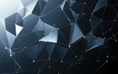 Abstract Polygonal Network in Dark Background