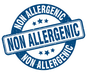 non allergenic stamp. non allergenic label. round grunge sign