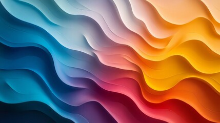 Abstract multicolored wavy layers create a visually appealing gradient