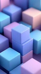 Obraz premium Pastel cubes, stacked, abstract background