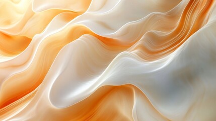 Obraz premium Abstract waves create a swirling motion in orange and white