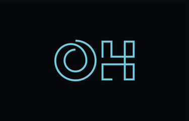 Illustration of creative typography featuring stylized letters O and H with a minimal blue color theme, suitable for branding and graphic design inspiration.