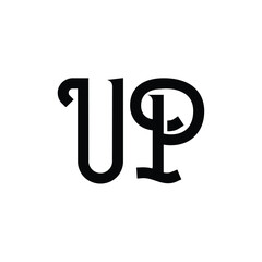 UP monogram logo design letter text name symbol monochrome logotype alphabet character simple logo