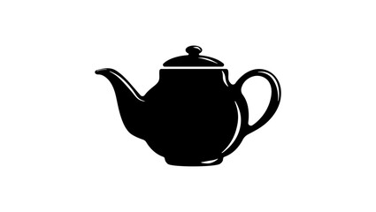 Teapot symbol, black isolated silhouette