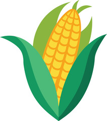 Corn vector art with a white background.