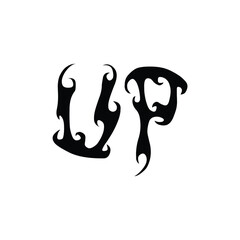 UP monogram logo design letter text name symbol monochrome logotype alphabet character simple logo