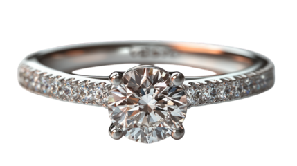 diamond siver ring isolated on white background