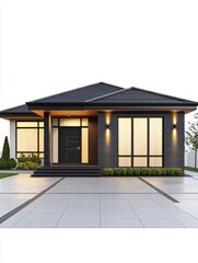 Modern Home Exterior: Capturing the essence of contemporary architecture, this image showcases a sleek, modern house with a striking design, offering a glimpse of sophisticated living.