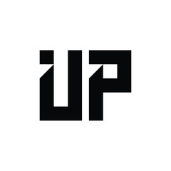 UP monogram logo design letter text name symbol monochrome logotype alphabet character simple logo