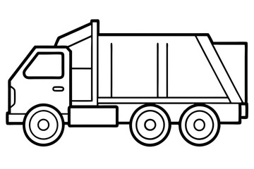 Fototapeta premium Simple Garbage Truck Vector Sketch