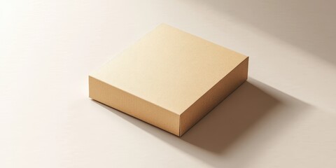 Cardboard box isolated on neutral background.
